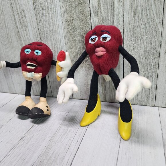 Vintage California Raisin Applause Plush Bendables Toy Figure - Set Of 2 - Picture 2 of 9